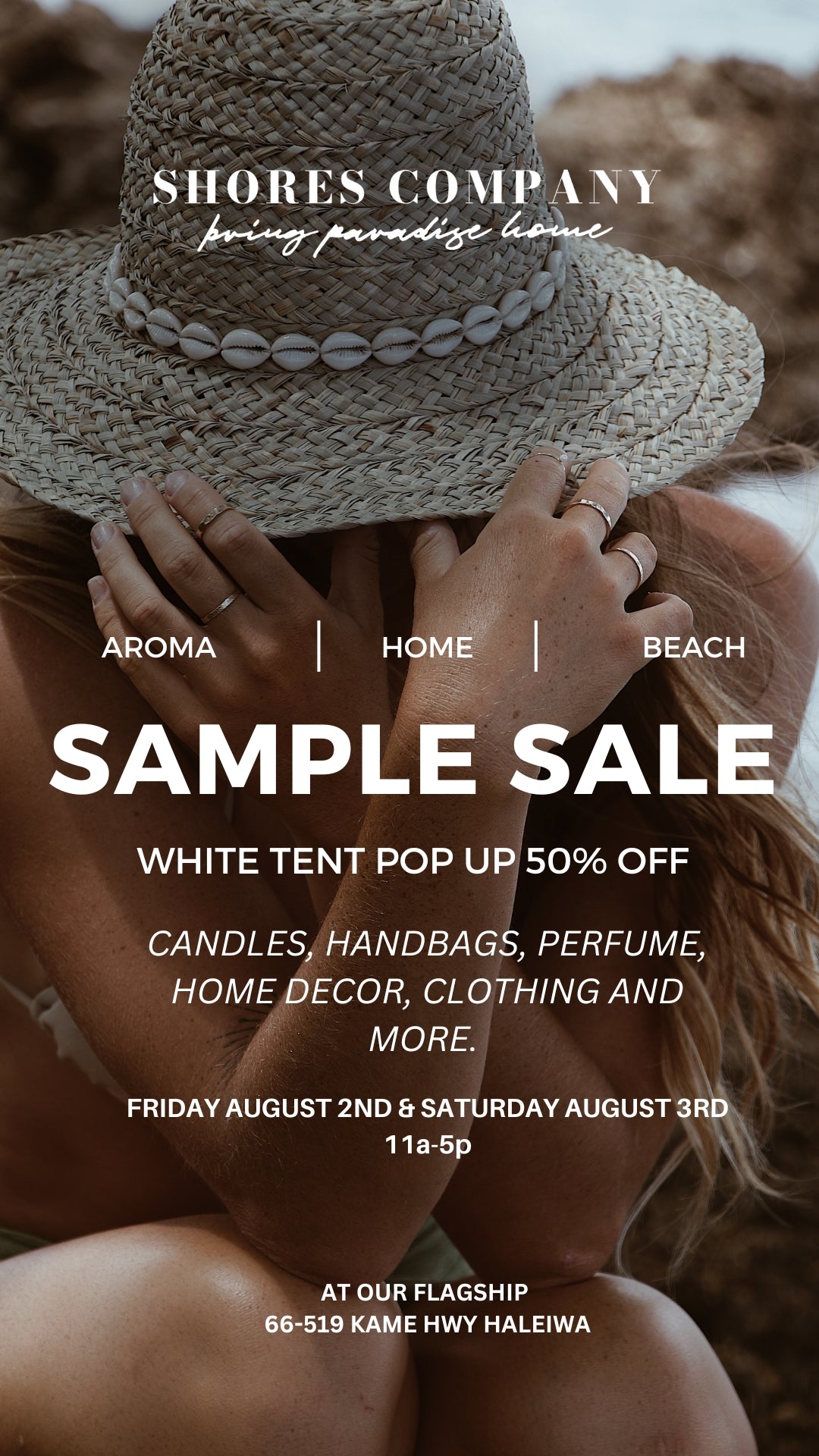 Exciting News: Shores Company Sample Sale This Friday and Saturday in Haleiwa!
