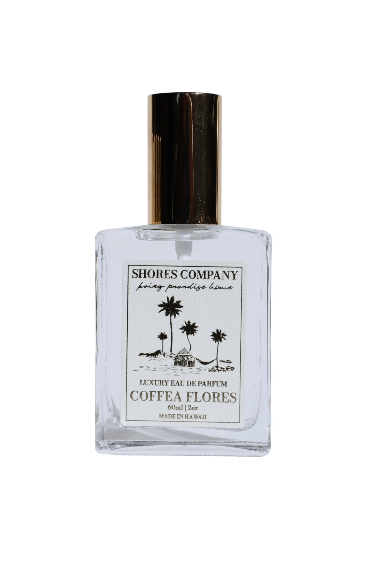 Shores Company Cofea Flores eau de parfum bottle on a white background