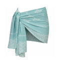 Light turquoise wrap sarong with shell pattern design