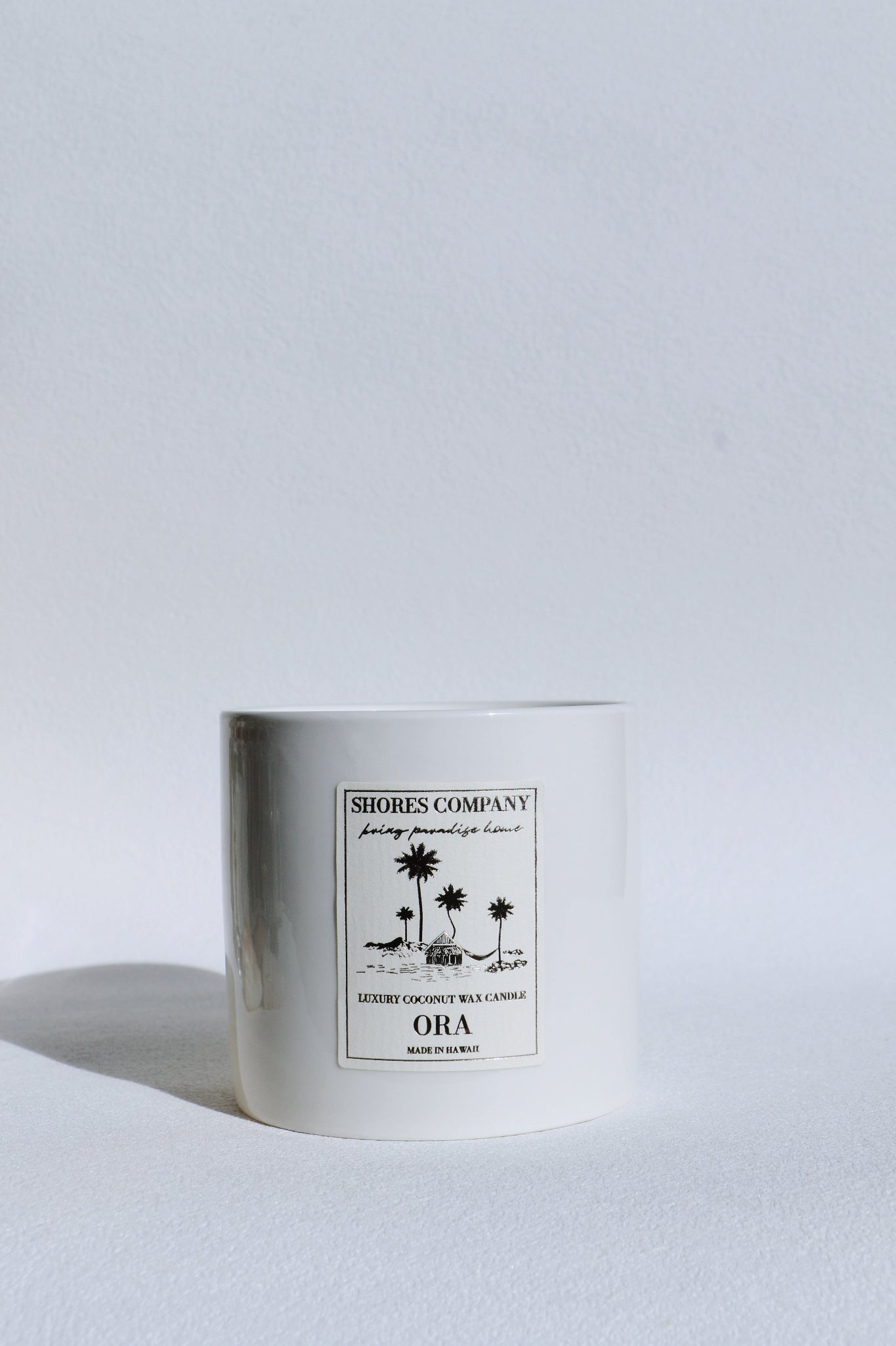 Ora Candle with a label on a white background