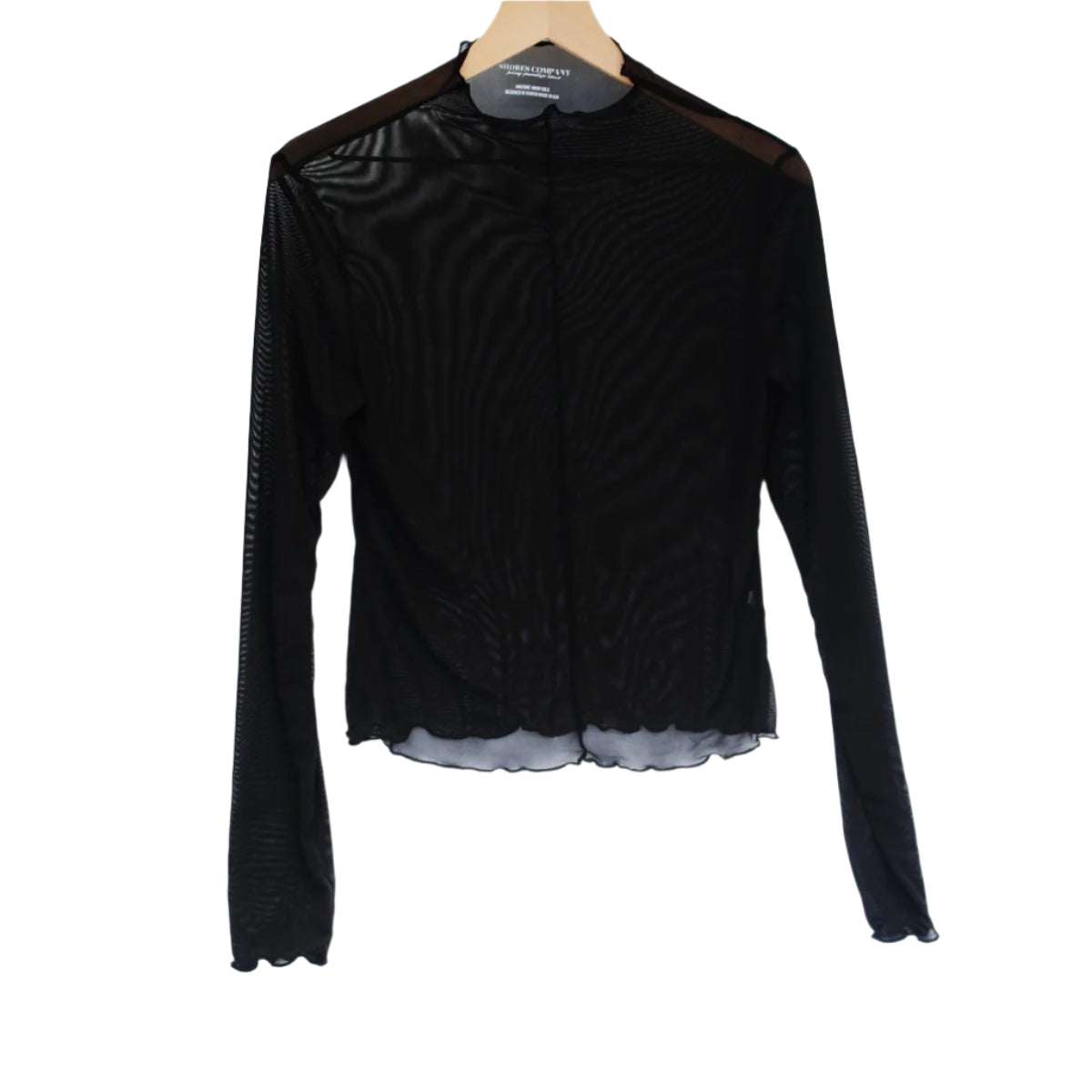 Midnight in Honolulu mesh long sleeve in Black - sheer lightweight resort wear by Shores Company