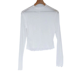 Midnight in Honolulu mesh long sleeve in White - sheer lightweight resort wear by Shores Company