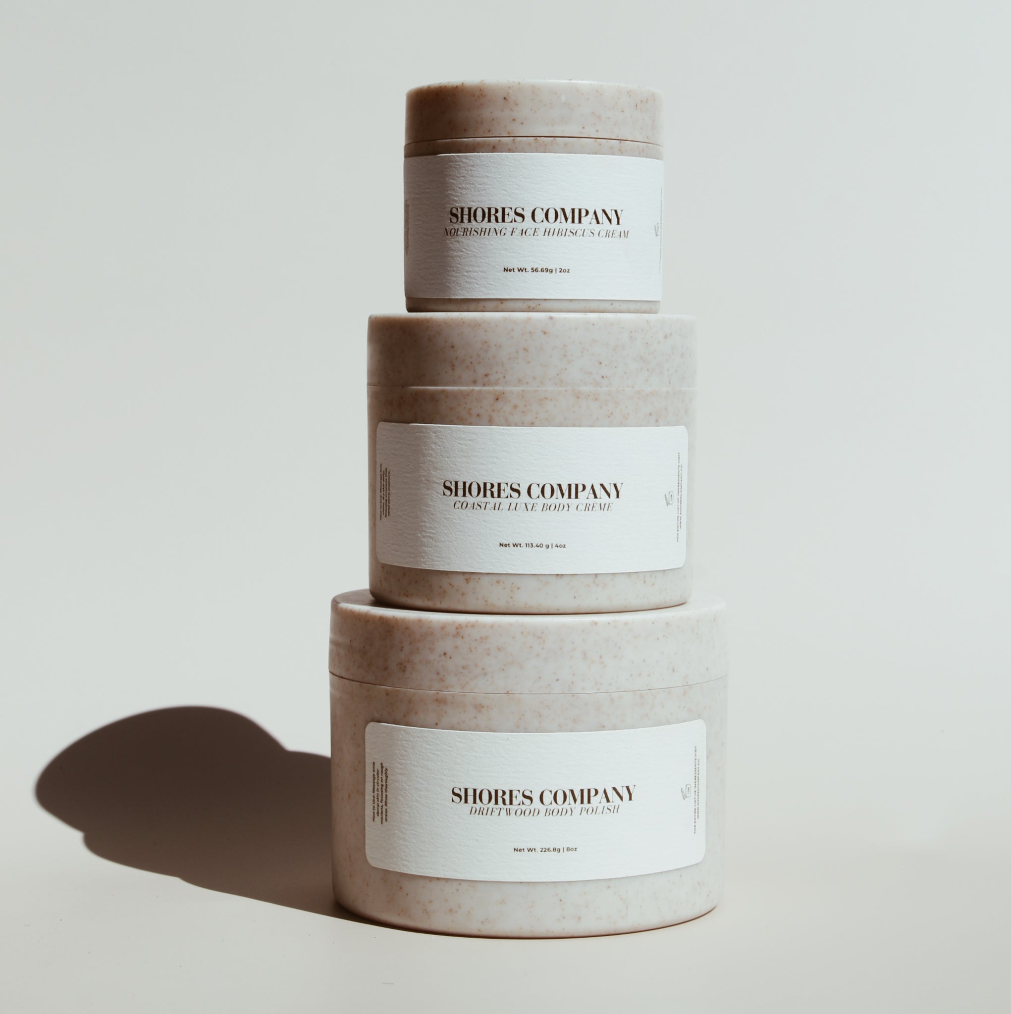 Shores Company Coastal Luxe Body Crème, stacked with skin wellness collection.