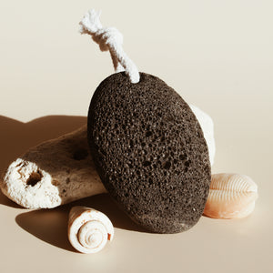 Shores Company eco-friendly pumice stone in Haleiwa, made from volcanic lava rock, designed for sustainable skincare.