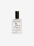 a 30ml glass bottle with shores company island bohemia label body oil on white background