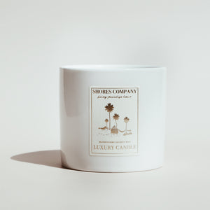 Shores Company handcrafted coconut wax candle collection, featuring elegant ceramic vessels.